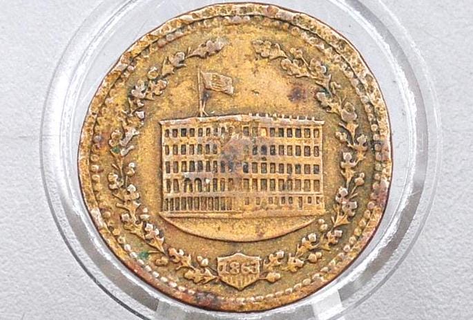 1863 Civil War Tokens - Store Cards / Merchant Tokens - 1860s Civil War Store Cards