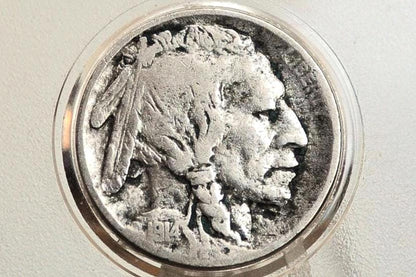 1914-D Buffalo Nickel - F (Fine) Grade / Condition - Denver Mint 1914 Nickel Indian Head Nickel 1914D Key Date Buffalo 1914 D