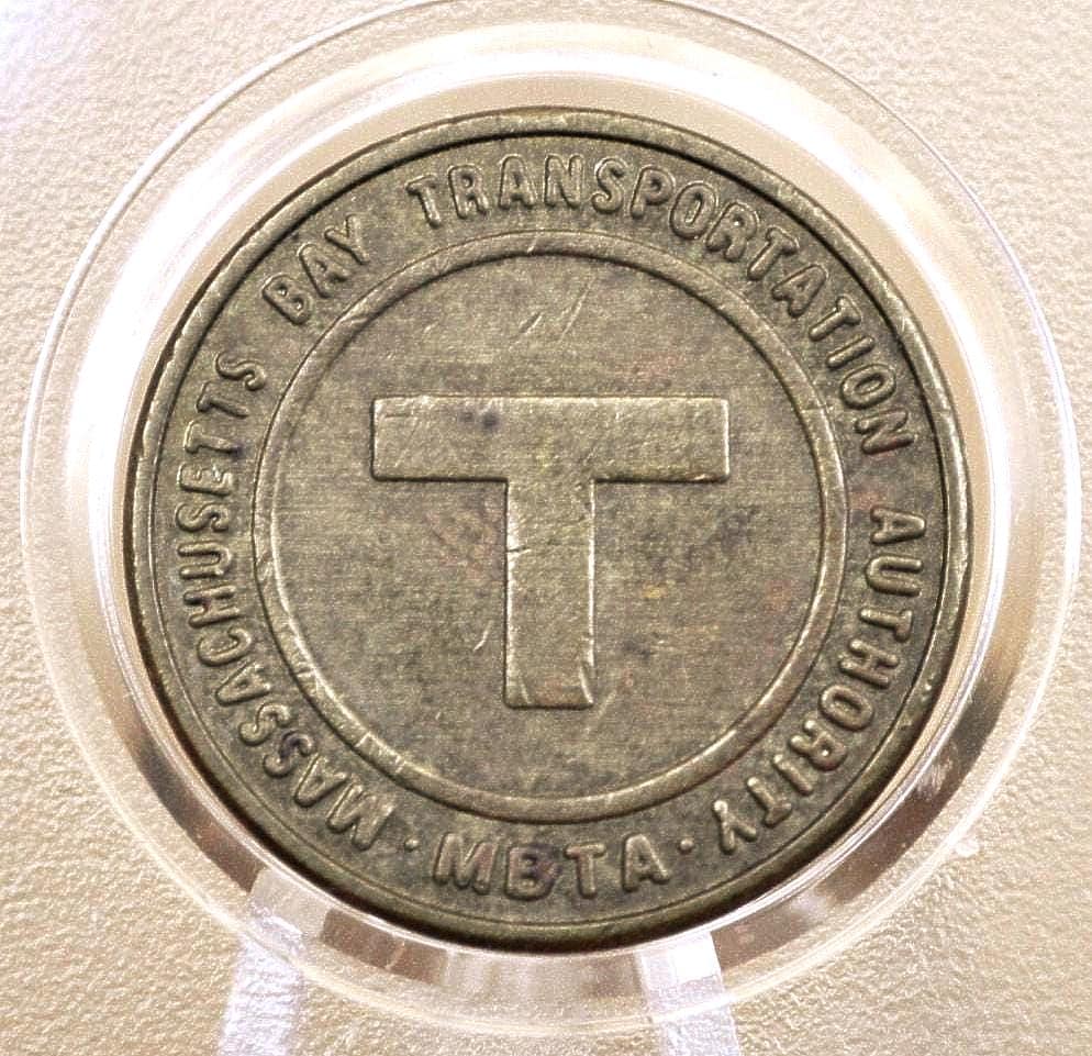 Massachusetts T Token - MBTA Token - Massachusetts Bay Transit Authority Token - Boston MA