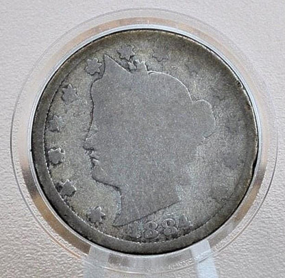 1884 Liberty Head Nickel - Cull Grade - Semi-Key Date - 1884 V Nickel - Philadelphia Mint - 1884 Nickel - V Nickel Key Date