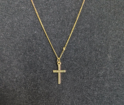 Youthful 10K Gold 1st Communion/Baptism Cross Necklace - 12.5 Inches - Babies First Baptism/Communion 10K Gold Cross Necklace