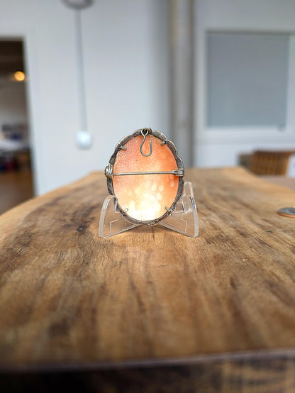 Antique Authentic 800 Continental Silver Cameo Pendant - Vintage Victorian Woman Cameo 800 Continental Silver Pendant