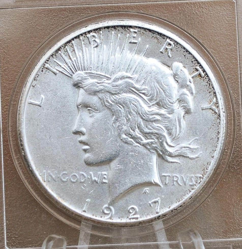 1927 Peace Silver Dollar - AU58 (About Uncirculated) Grade / Condition -Philadelphia Mint- 1927 P Silver Dollar 1927P Peace Dollar Key Date