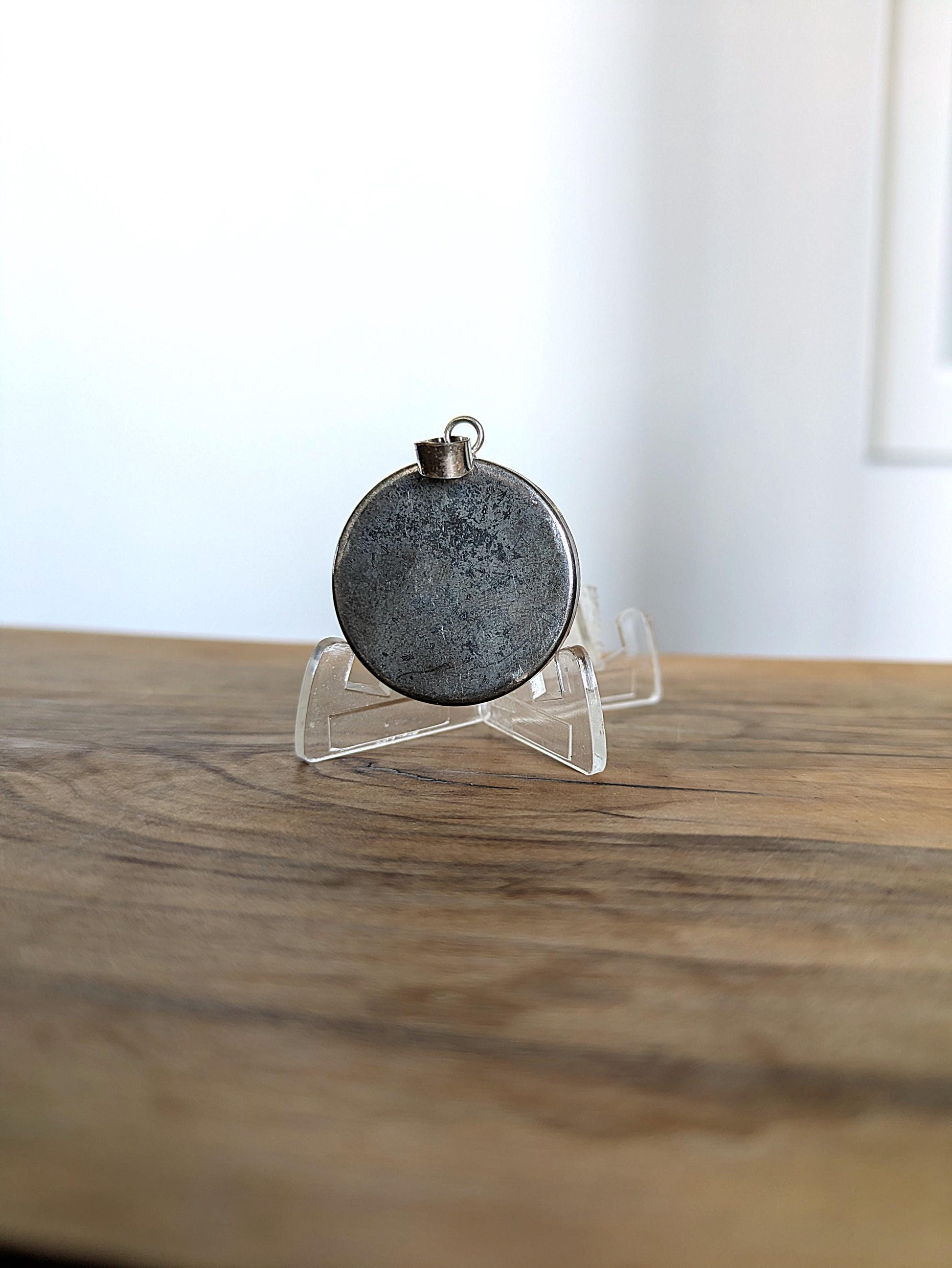 Maritime Sterling Silver Lucite Acrylic Seashell and Seagrass Circle Charm - Acrylic Lucite Seashell Charm - Lucite Encased Seashells