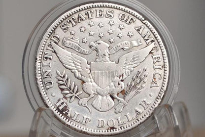 1910-S Barber Silver Half Dollar - VF+, Cleaned - Great Detail - 1910S Half Dollar 1910 S Barber 50 Cent Coin 1910 US