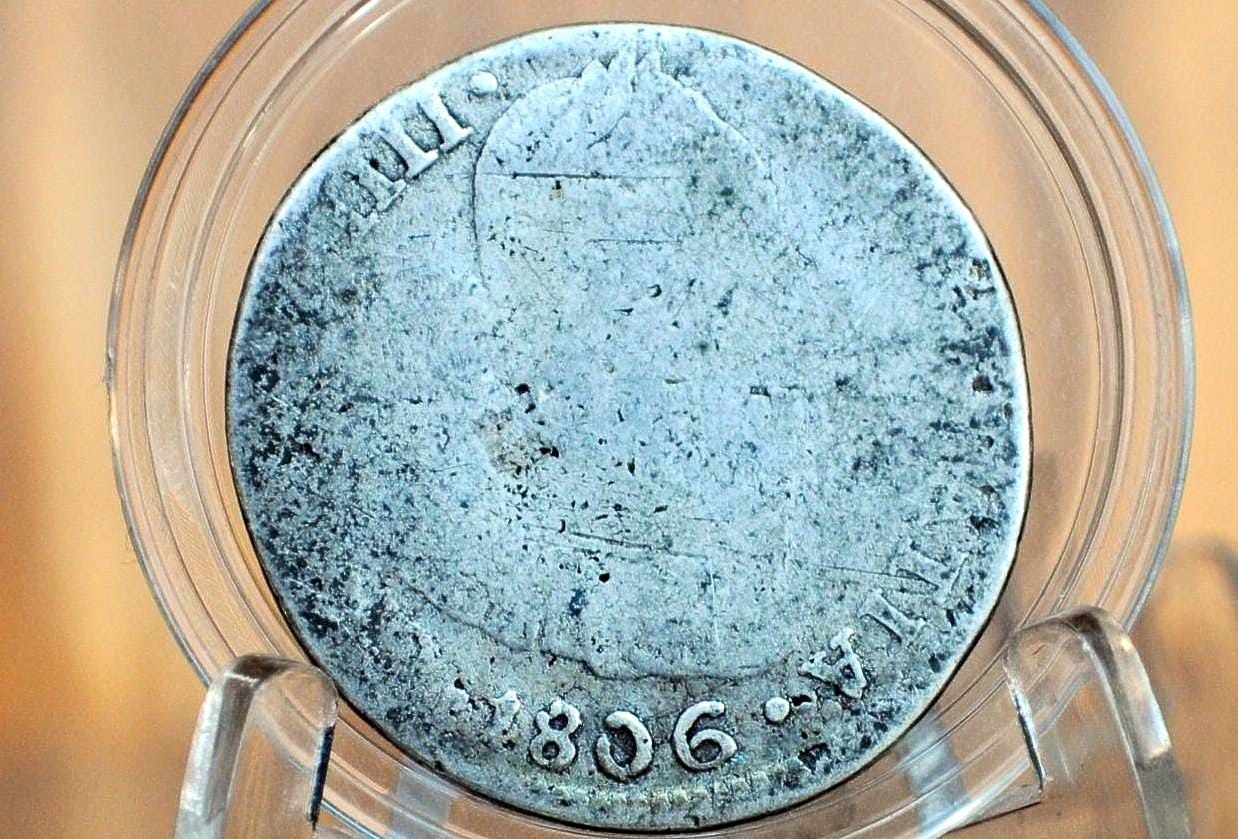 1806 Spanish 2 Reales, Peru, Silver - Rare Date / Type for Peru - 1806 Spanish Silver Colonial Era Coin 1806 LIMAE Two Reales - Pirate Coins