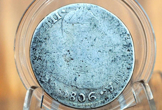 1806 Spanish 2 Reales, Peru, Silver - Rare Date / Type for Peru - 1806 Spanish Silver Colonial Era Coin 1806 LIMAE Two Reales - Pirate Coins