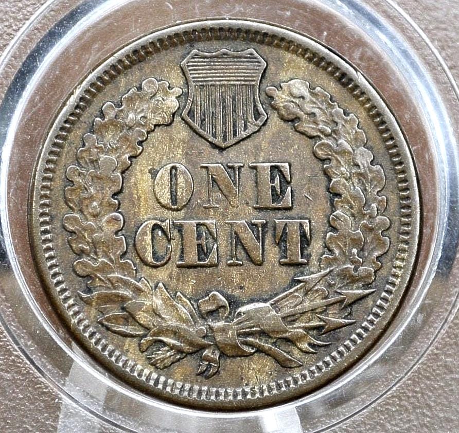 1866 Indian Head Penny - XF (Extremely Fine) Grade / Condition - Key Date - Indian Head Cent 1866 US One Cent - Tougher Date to Find