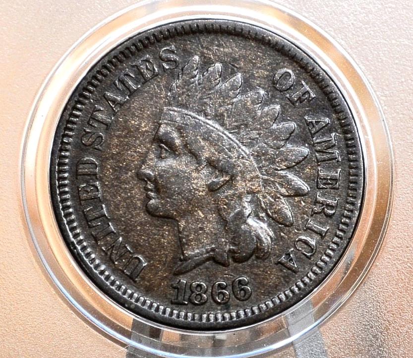 1866 Indian Head Penny - Choose by Grade / Condition - Key Date - Indian Head Cent 1866 US One Cent - Tougher Date to Find