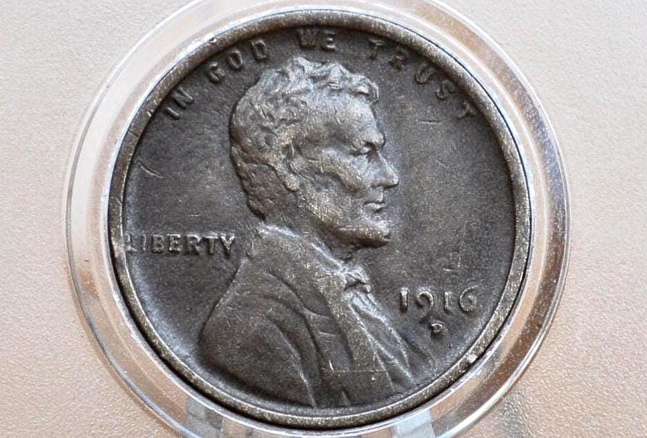 1916-D Wheat Penny - Denver Mint - World War I Era Coin - 1916 D Wheat Ear Cent
