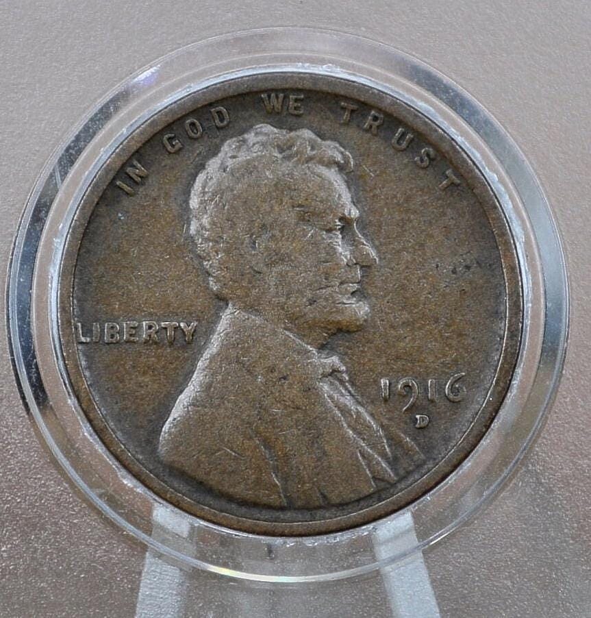 1916-D Wheat Penny - Denver Mint - World War I Era Coin - 1916 D Wheat Ear Cent