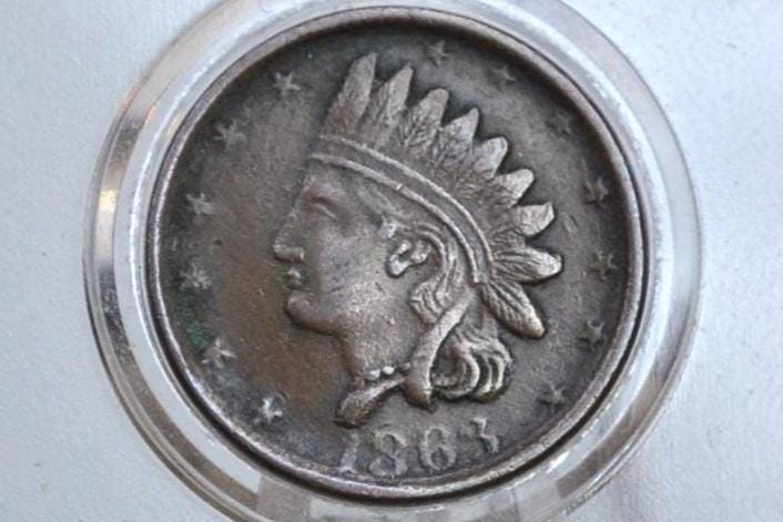 1863 Civil War Token - XF (Extremely Fine) - Not One Cent - Great Design, Great Condition