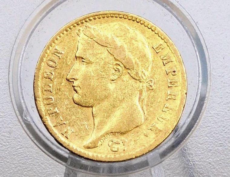 1810 A France 20 Francs Gold Coin - Napoleon I Gold Coin - .900 Fineness - Beautiful XF/AU Condition -