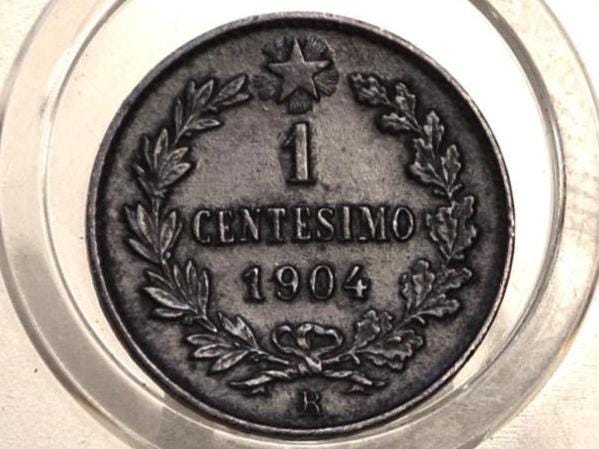 cientページ 1904-R Italian 1 Centesimo Coin - UNC (Uncirculated) Condition