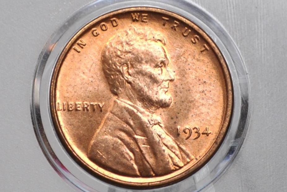 1934 Wheat Penny - F-EF (Fine to Extremely Fine) Condition - 1934 P Wheat Ear Cent