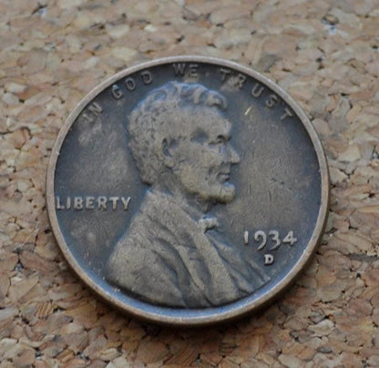 1934 Wheat Pennies, P&D Mints - Choose by Mint and Grade - 1934 Wheat Ear Cent 1934 D Wheat Back Penny 1934