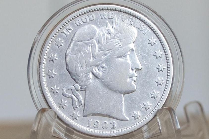 1903 Barber Silver Half Dollars, P, O,S Mints - Choose by Mint / Grade - 1903 P Silver Half Dollar 1903 Barber Half 1903O Half Dollar 1903S
