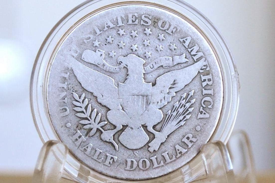 1909-S Barber Silver Half Dollar - VF (Very Fine) Condition - San Francisco Mint - 1909S Half Dollar 1909 S Barber 50 Cent Coin 1909 US