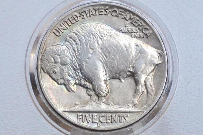 1938-D Buffalo Nickel - Choose by Grade / Condition - Last Year of Production - Denver Mint - 1938-D Nickel - Indian Head Nickel 1938D