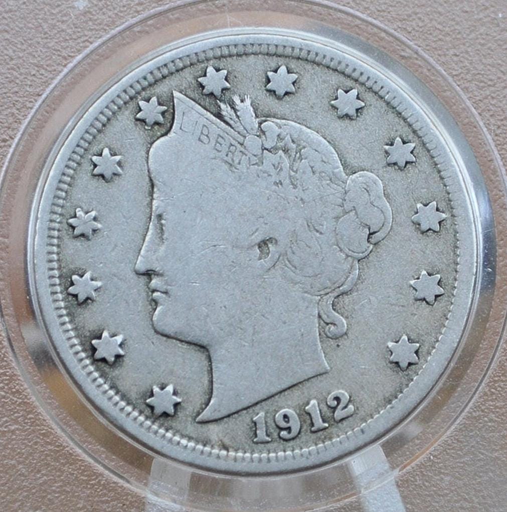 1912 D Liberty Head Nickel - G-VG (Good to Very Good) Grade / Condition - Denver Mint - Liberty Nickel 1912 D Nickel 1912-D V Nickel