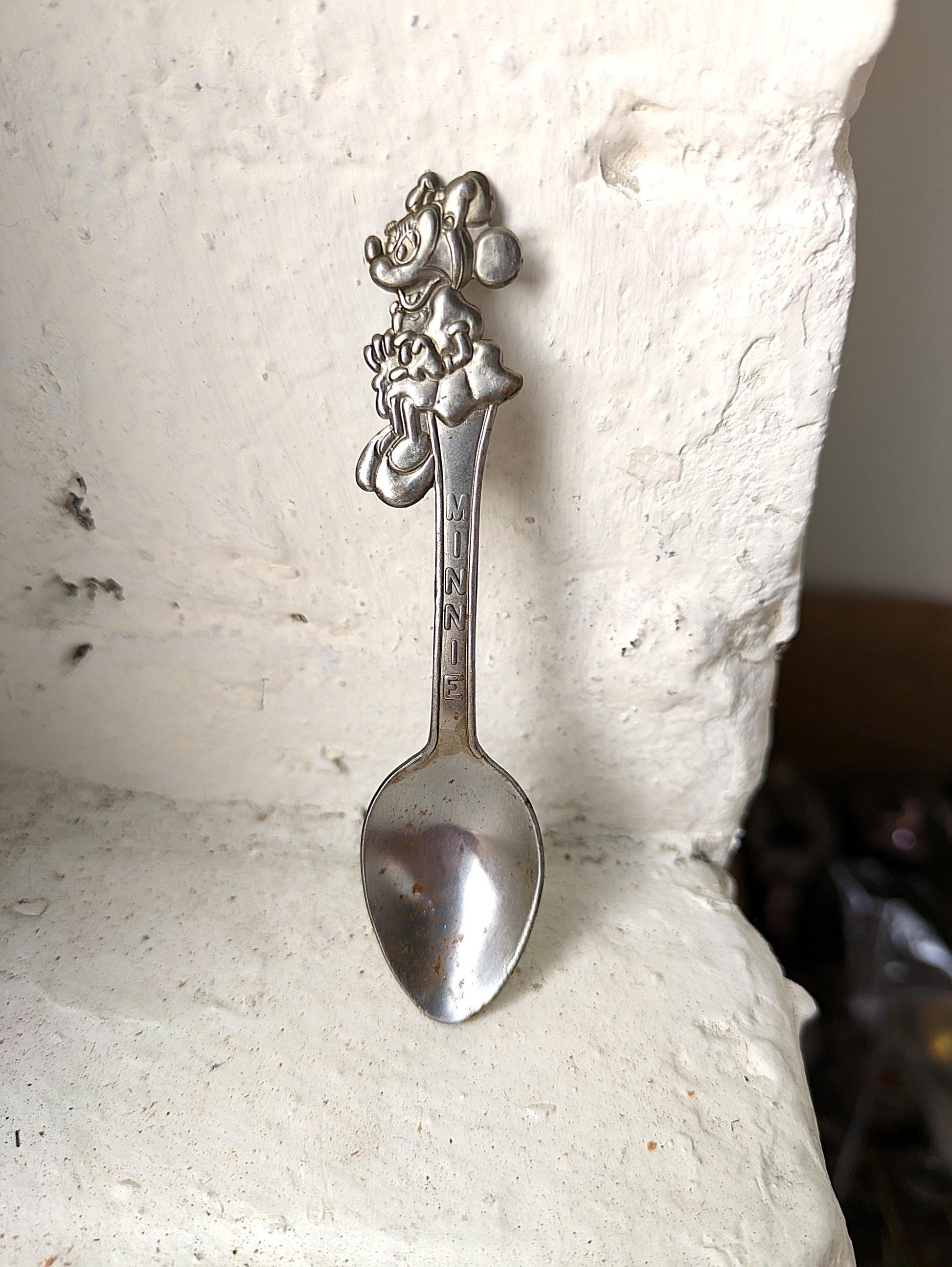 Vintage Disney Minnie Mouse Spoon - Small Slightly Rusted Minnie Mouse Spoon - Walt Disney Productions - Minnie Mouse Decorative Spoon