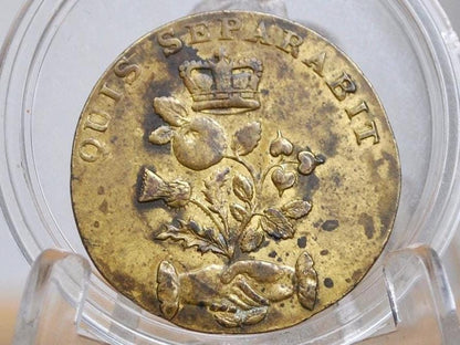 1801 Irish Acts of Union Trade Token - British/Irish Union Trade Token - Great Condition - Quis Separabit ? -Historical Token -