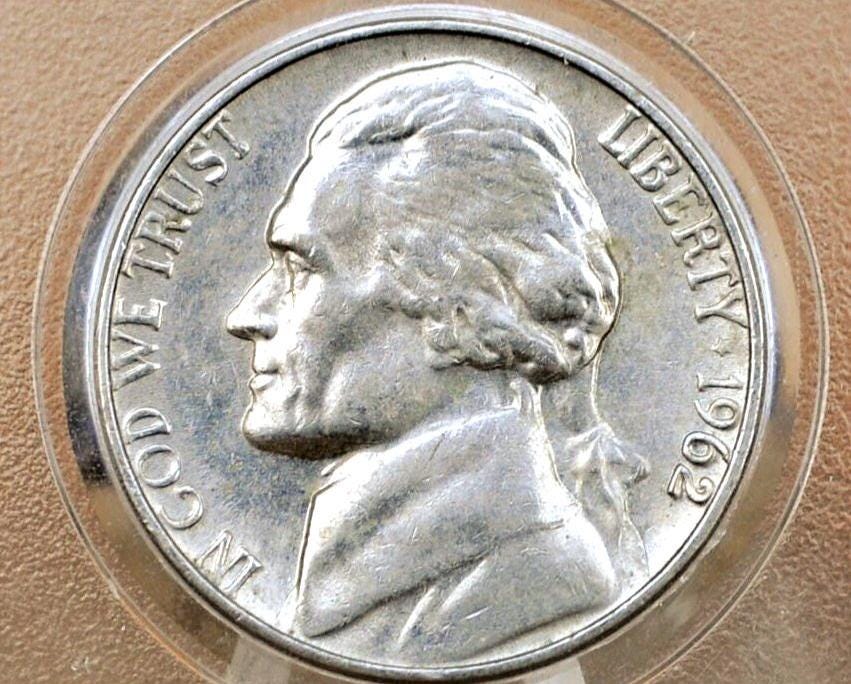 1962 P&D Jefferson Nickels - Choose by Mint and Grade - Denver and Philadelphia Mints - 1962 D Jefferson Nickel 1962 D Nickel