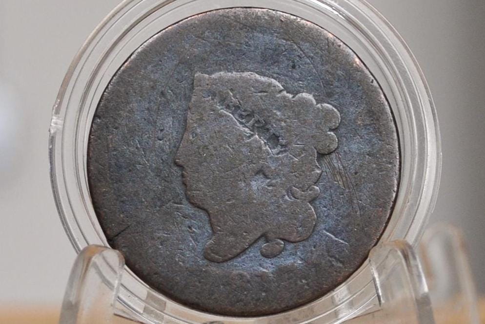 1817 Large Cent 13 Stars - Good, Damaged - US Large Cent - 1817 Coronet Liberty Head Large Cent - Thirteen Stars - 1817 Matron Cent