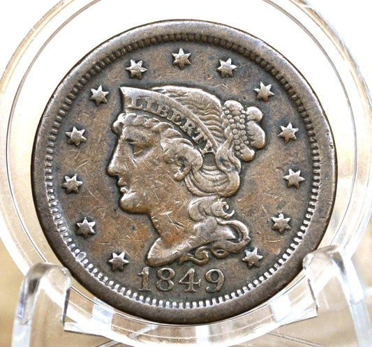 1849 Braided Hair Large Cent - Choose by Grade - 1849 Coronet Cent - 1849 US Large Cent - Braided Hair 1839 to 1857