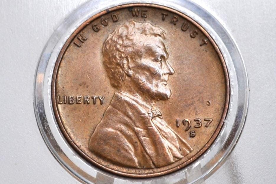 1937-D Wheat Penny - Choose by Grade, F-XF (Fine to Extremely Fine) Condition - Denver Mint - 1937 D Wheat Ear Cent / Wheat Back Cent 1937 D