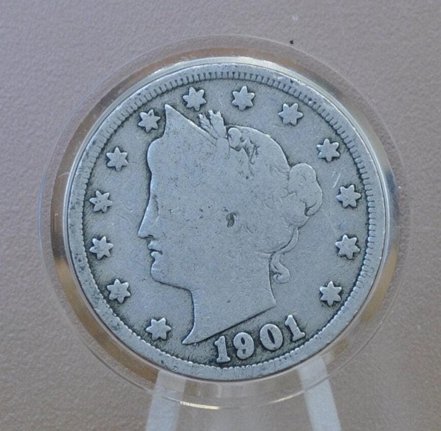 1901 Liberty Head Nickel - Choose by Grade - V Back Nickel Liberty Head Nickel 1901 V Nickel - 1901 Nickel