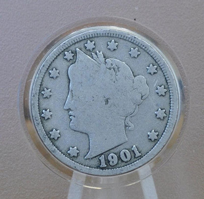 1901 Liberty Head Nickel - Choose by Grade - V Back Nickel Liberty Head Nickel 1901 V Nickel - 1901 Nickel