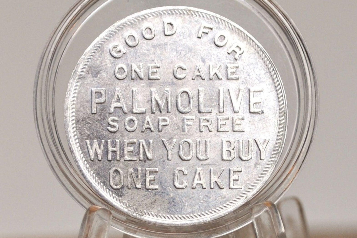 Palmolive Soap Cake BOGO Token Chicago, IL -The Palmolive Peet co. Promo Token coupon - 1 Cake Palmolive Free Soap Token