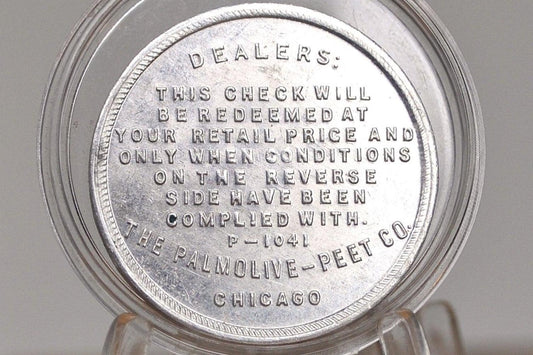 Palmolive Soap Cake BOGO Token Chicago, IL -The Palmolive Peet co. Promo Token coupon - 1 Cake Palmolive Free Soap Token