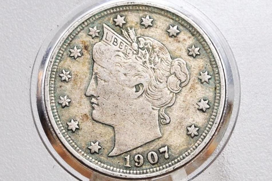 1907 Liberty Head Nickel - 1907 V Nickel - Choose by Grade / Condition - Liberty Nickel 1907 Nickel - Choose by Grade Level