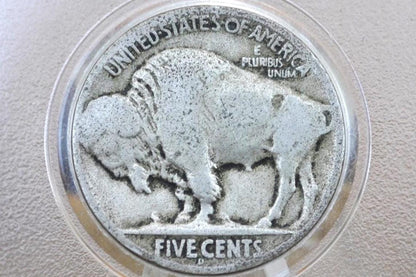 1924-D Buffalo Nickel - Fine+ (Fine15-VF20) Grade / Condition; Lower Mintage Date - Denver Mint 1924 Nickel Indian Head Nickel 1924 D