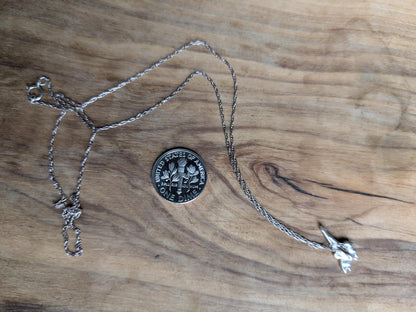 Sparkling Sterling Silver Tinkerbell Necklace - 20 inches - Stamped "Disney" & "925" - Collectible Vintage Disney Necklace/Pendant