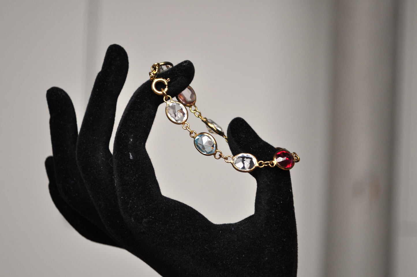 Beautiful Sterling Silver Swarovski Gold Plated Rhinestone Bracelet - 17 mm - Rhinestone Crystals Sterling Silver Bracelet