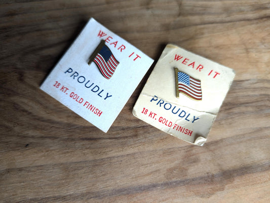 Patriotic 18KT Gold Finish USA Flag Pins - United States Gold Finish Pins - 18KT Gold Finish Flag Pins
