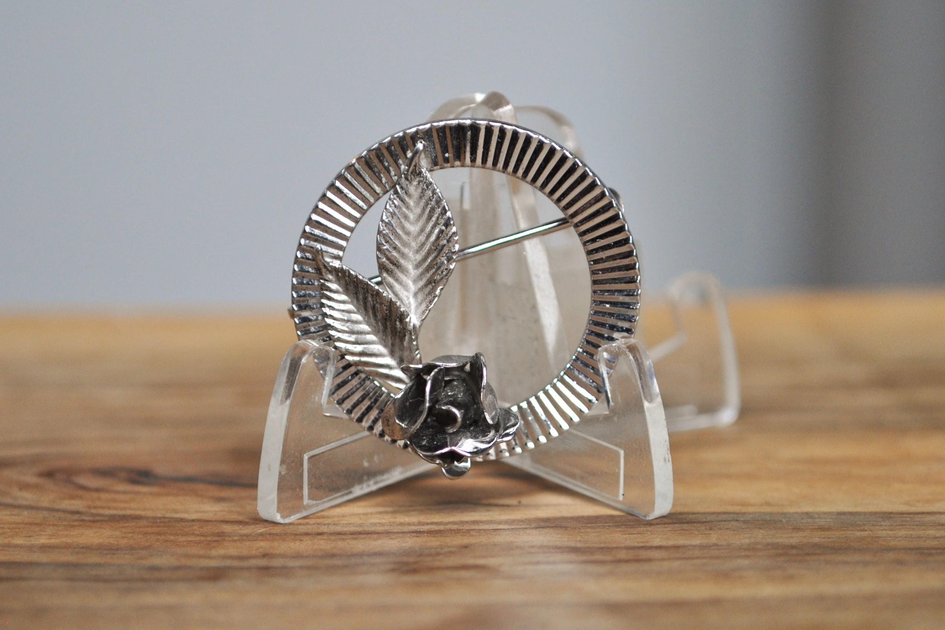 Vintage Harry S. Bick Sterling Silver Signed Floral Brooch - Harry S. Bick Rose Brooch - HSB 925 Rose and Flower Brooch