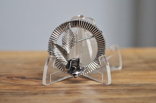 Vintage Harry S. Bick Sterling Silver Signed Floral Brooch - Harry S. Bick Rose Brooch - HSB 925 Rose and Flower Brooch