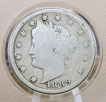 1889 V Nickel - AG-VG (About Good to Very Good) Grade - 1889 Liberty Head Nickel - Philadelphia Mint - Better Date - Nickel Collection
