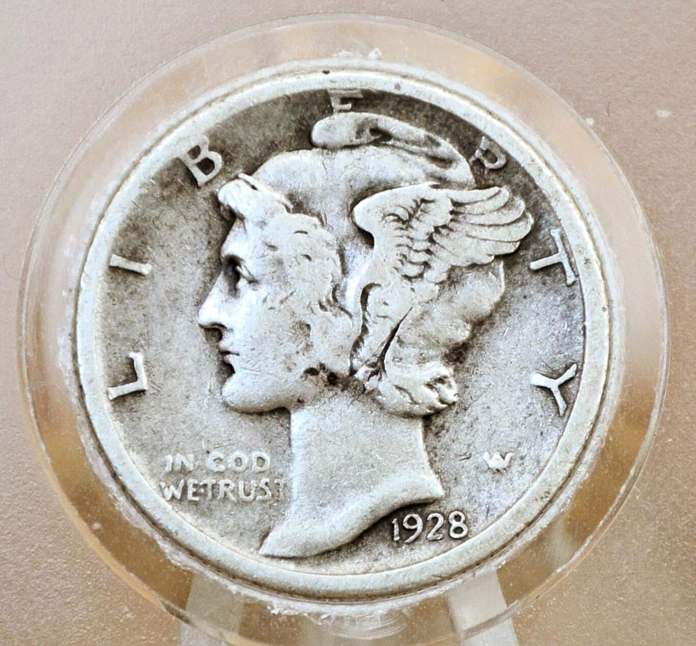 1928 S Mercury Silver Dime - Choose by Grade / Condition - San Francisco Mint - 1928 S Liberty Head Silver Dime