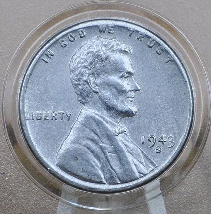 1943-S WWII Era Steel US Cent - WW2 Steel Wheat Penny - Steel Lincoln Penny (San Francisco Mint)