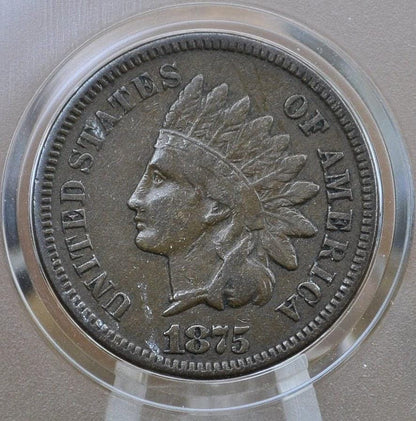 1875 Indian Head Penny - VG-XF (Very Good to Extremely Fine) Choose by Grade - Semi-Key Date - Indian Head Cent 1875 - Indian Head Pennies
