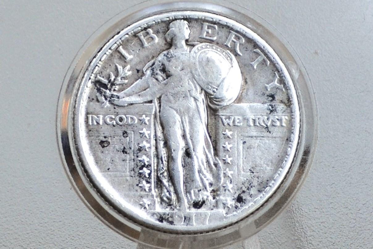 1917 Standing Liberty Quarter Type 2 - VF (Very Fine) Details - Great Coin - 1917 Standing Liberty Quarter Type II