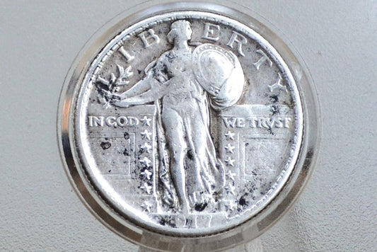 1917 Standing Liberty Quarter Type 2 - VF (Very Fine) Details - Great Coin - 1917 Standing Liberty Quarter Type II