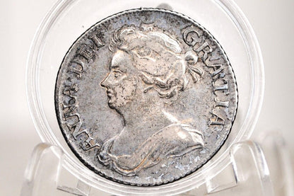 1709 Great Britain Silver 1 Shilling UK One Shilling 1709 - VF++ - Queen Anne 3rd Bust - 1709 Anna Dei Gratia - Sterling Currency