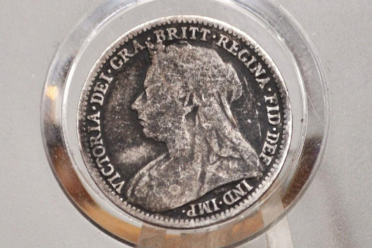 1896 Threepence Great Britain 3 Pence Silver - VG (Very Good) Condition, Great Detail - Queen Victoria - UK 3 Pence Silver 1896