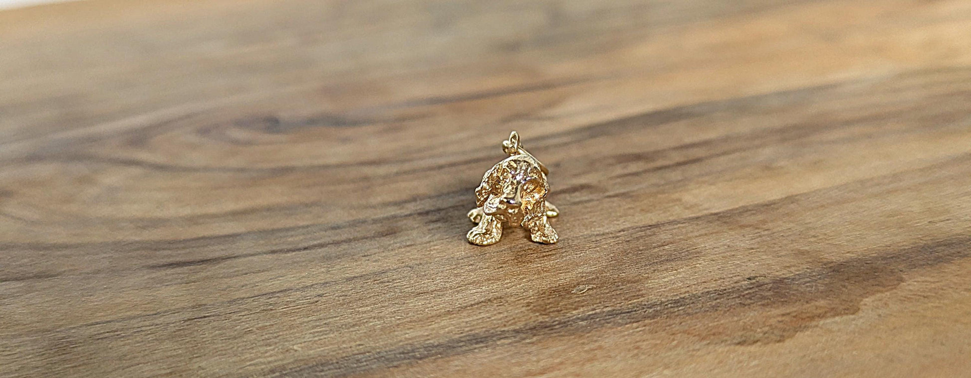 Adorable 14K Gold Cocker Spaniel Bobblehead Charm - Stamped 14K - Gold Charm - Yellow Gold Charm - Bobblehead Cocker Spaniel Charm
